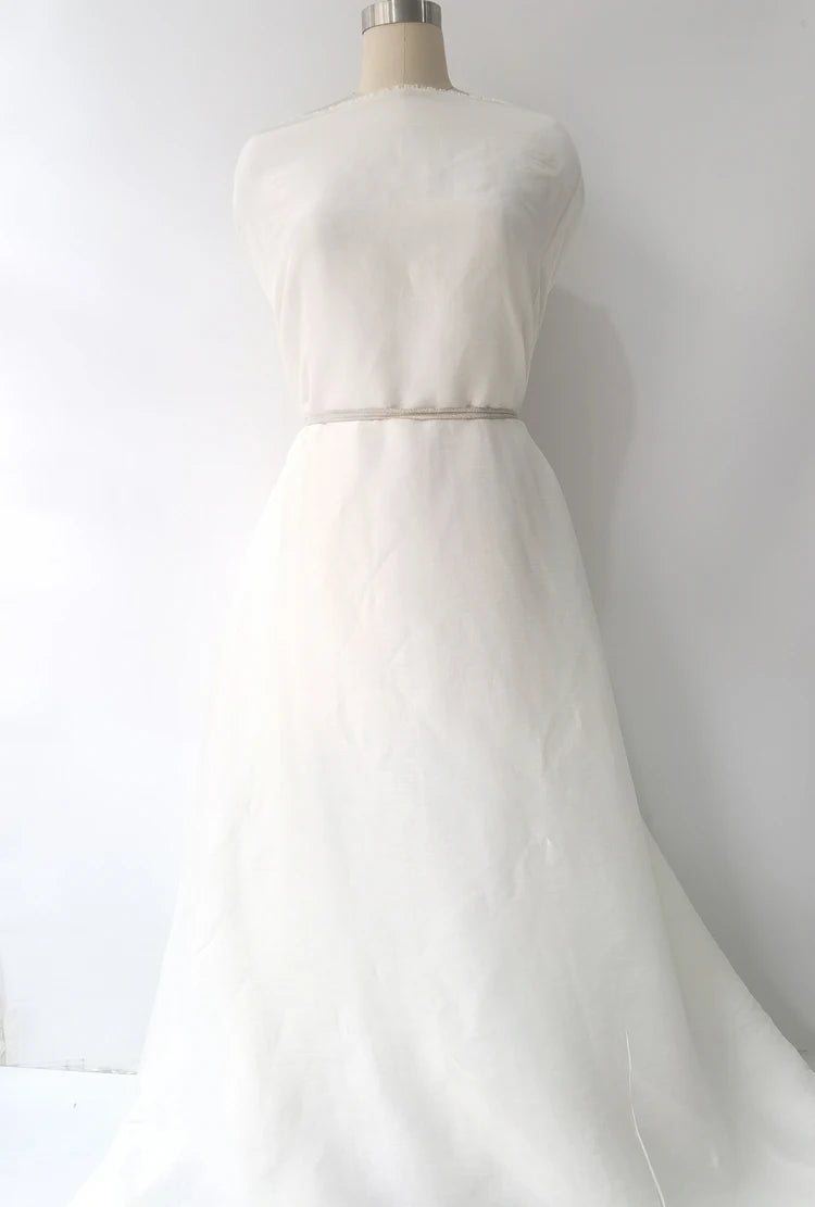 Mulberry Silk Linen Fabric White