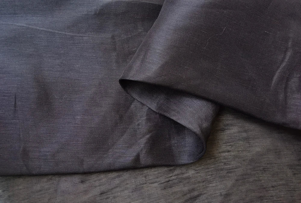 Mulberry Silk Linen Fabric Black