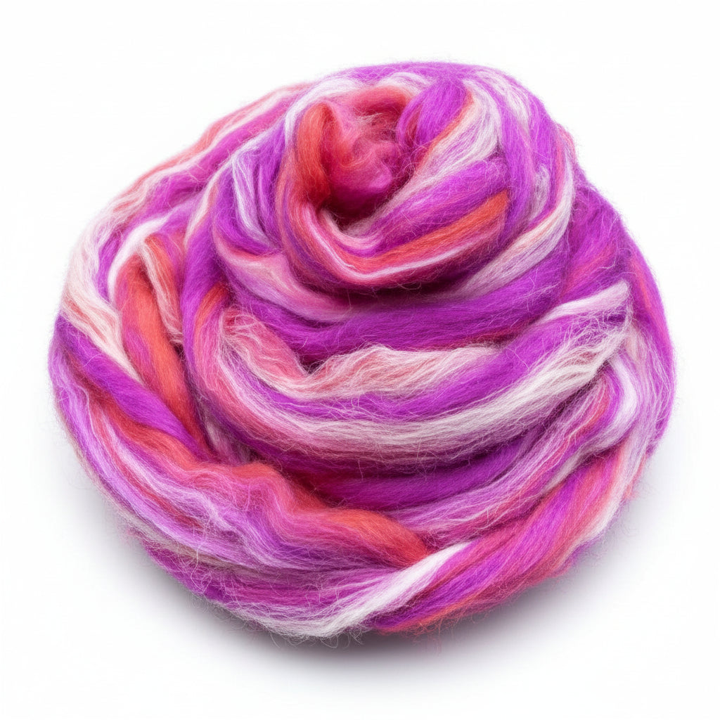 Berry Bliss - Extrafine Merino Wool Roving 150g
Color: Fuchsia