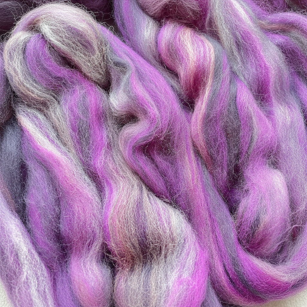 Deep Purple - Extrafine Merino Wool Roving 150g