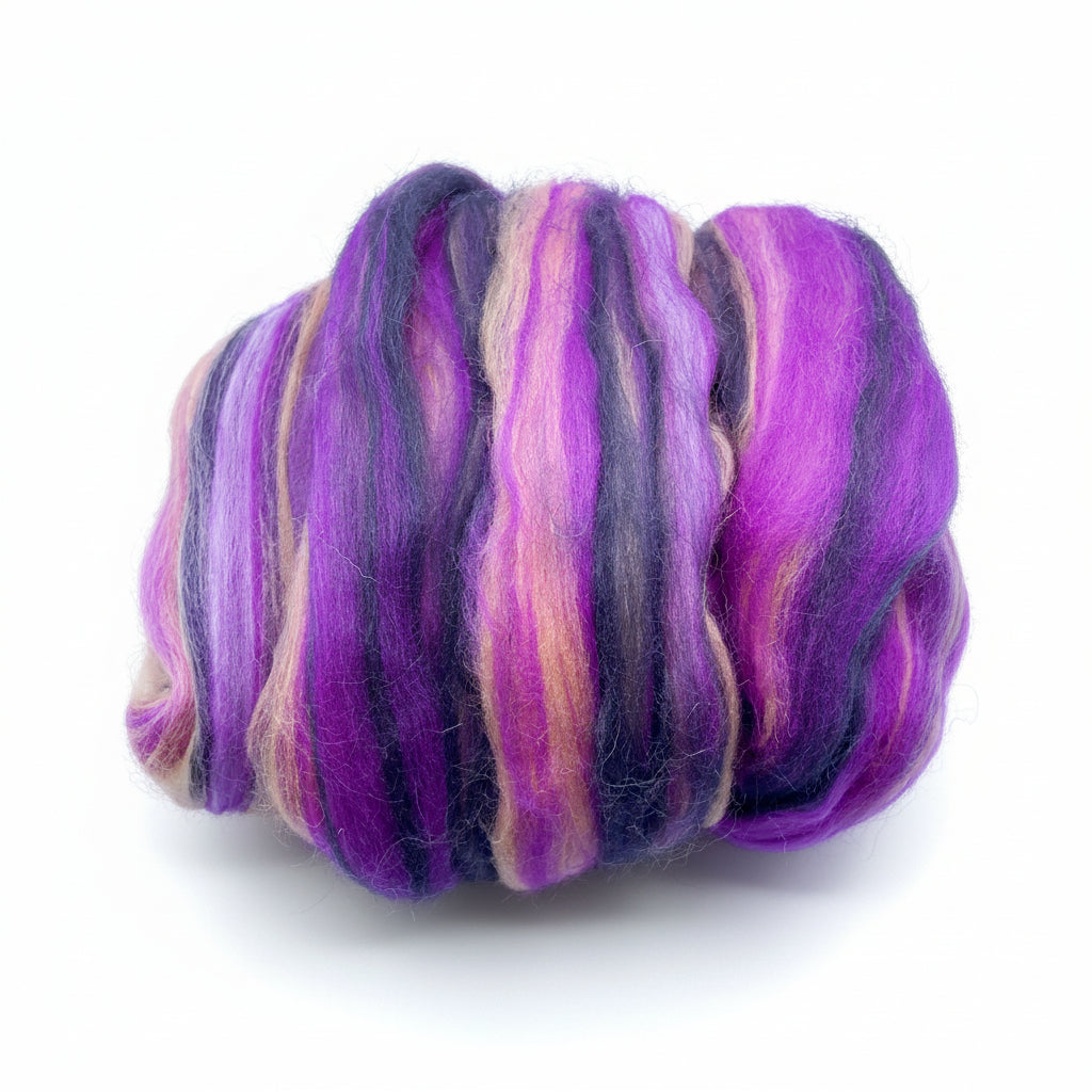 Deep Purple - Extrafine Merino Wool Roving 150g