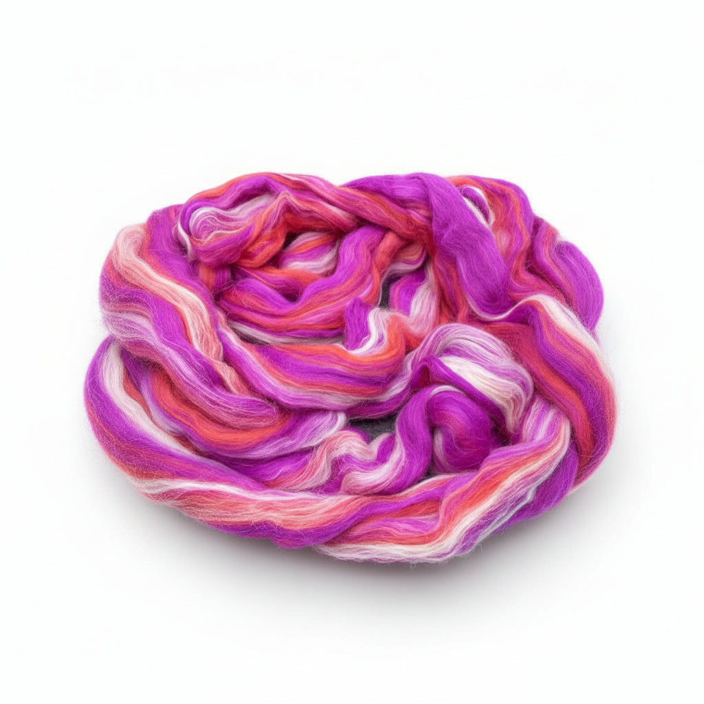 Berry Bliss - Extrafine Merino Wool Roving 150g
Color: Fuchsia