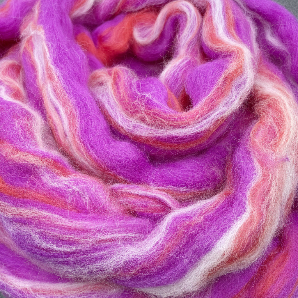Berry Bliss - Extrafine Merino Wool Roving 150g
Color: Fuchsia