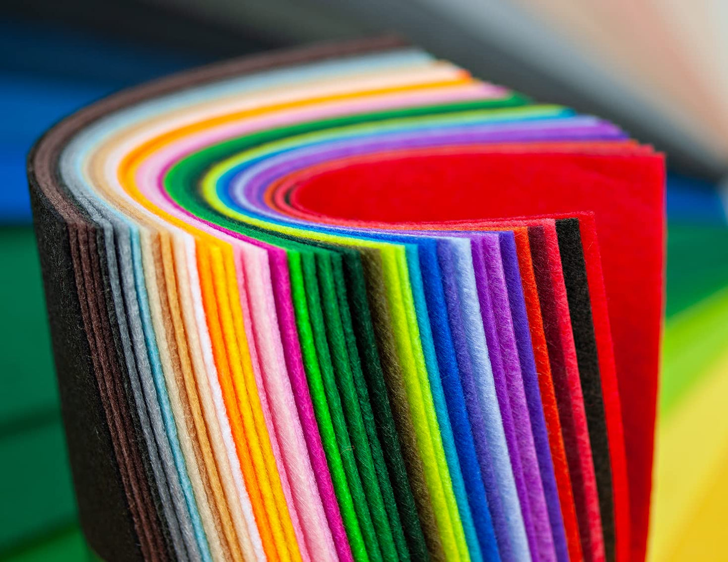 Feuilles de feutre doux en laine mélangée, 40 couleurs