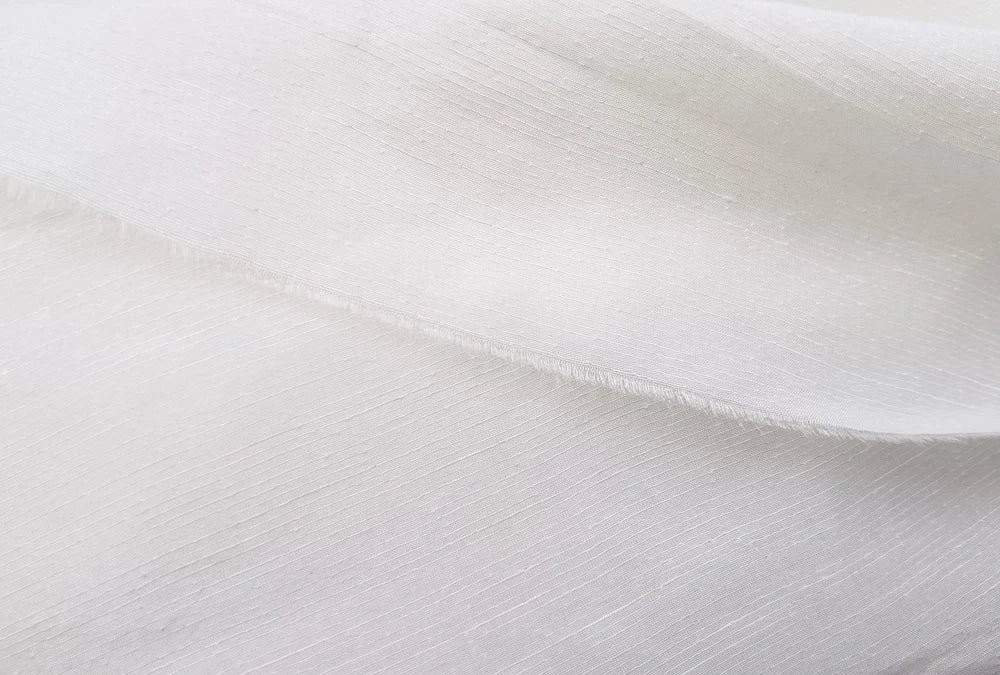 Mulberry Silk Linen Fabric White
