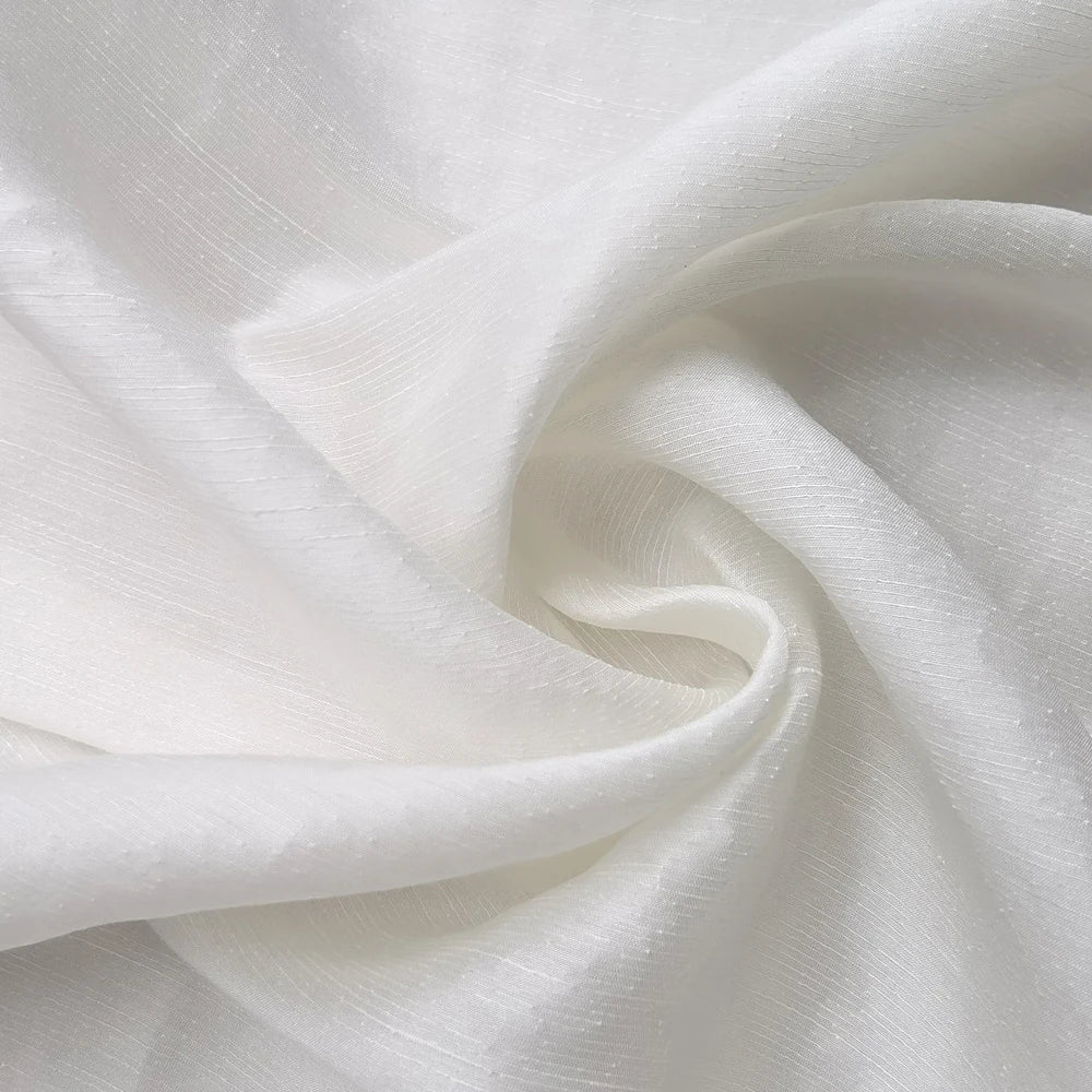 Mulberry Silk Linen Fabric White