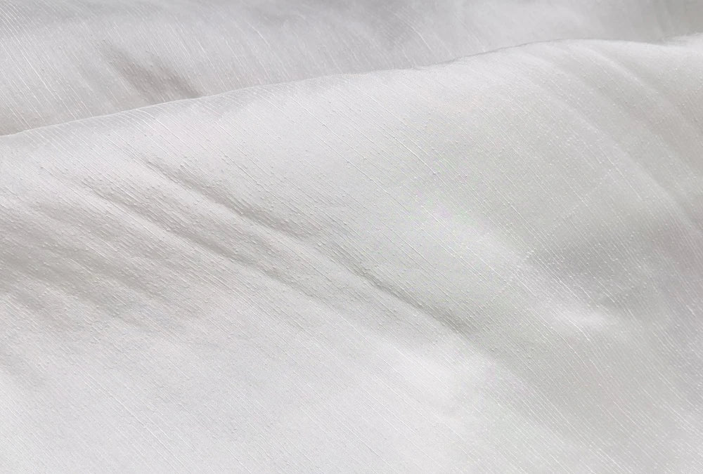 Mulberry Silk Linen Fabric White
