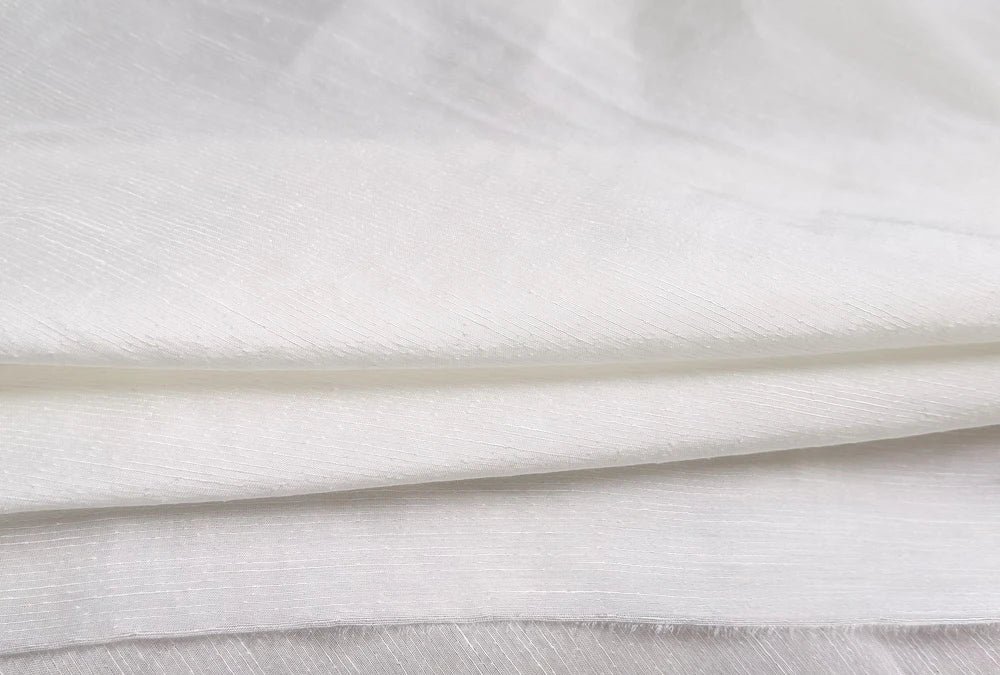 Mulberry Silk Linen Fabric White