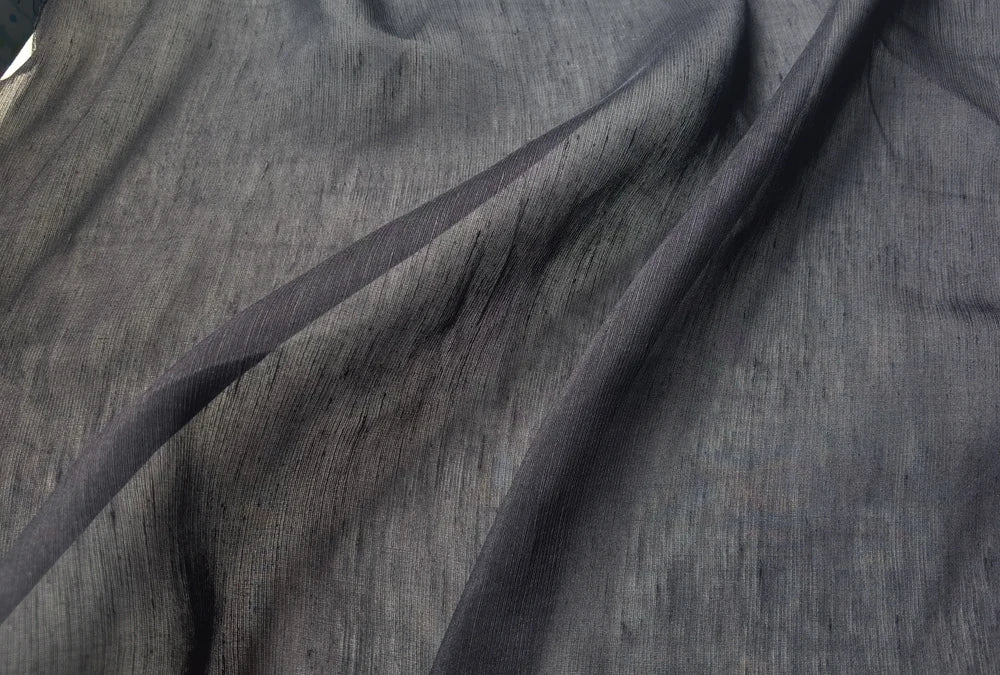 Mulberry Silk Linen Fabric Black