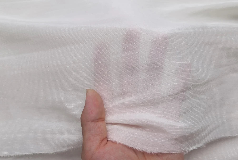 Mulberry Silk Linen Fabric White