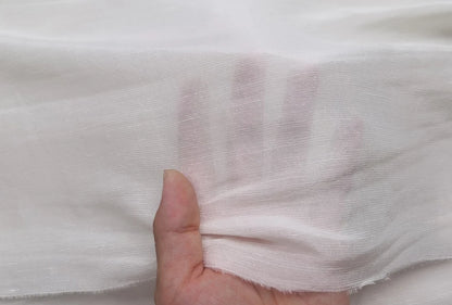 Mulberry Silk Linen Fabric White