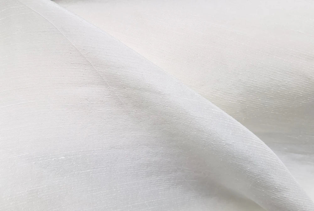 Mulberry Silk Linen Fabric White