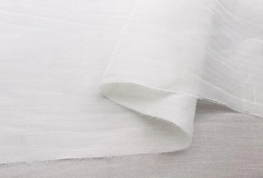 Mulberry Silk Linen Fabric White
