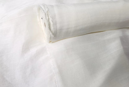 Mulberry Silk Linen Fabric White
