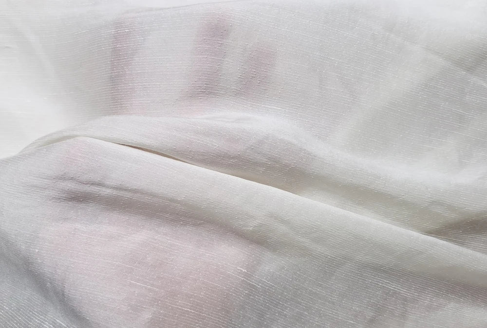 Mulberry Silk Linen Fabric White
