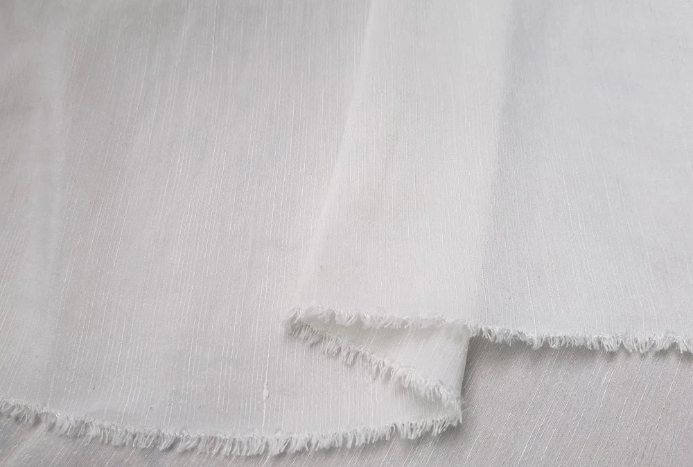 Mulberry Silk Linen Fabric White