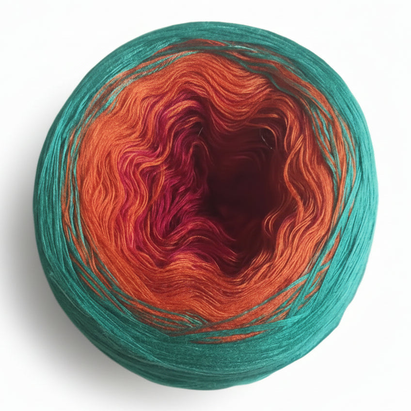Mercerised Cotton Ombre Rainbow MegaCake XXL 400g