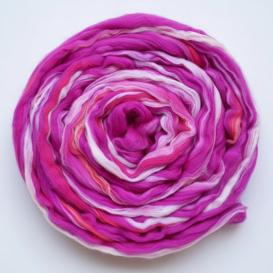 Berry Bliss - Extrafine Merino Wool Roving 150g
Color: Fuchsia